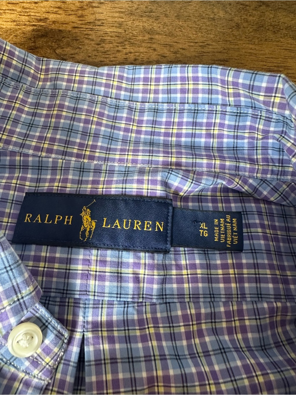 Polo by Ralph Lauren Blue and Lavender Check Button-Down Shirt - Picture 6 of 9